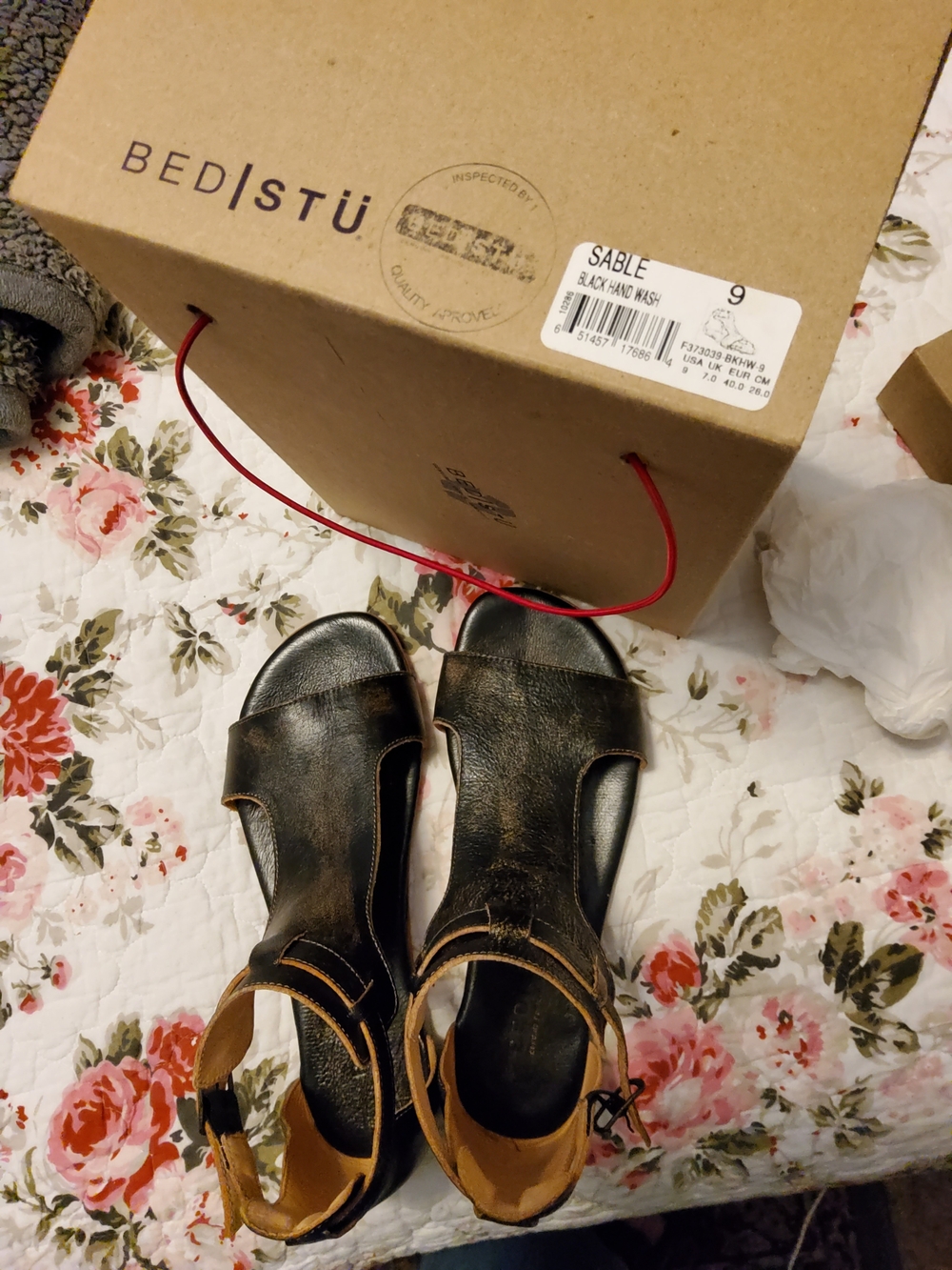 Bed Stu Sable Black Hand Wash/Women’s Leather Sandals Size 9